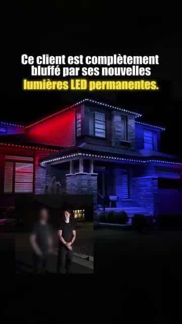 Un client sort devant chez lui, le soir, et n’en revient pas de ses nouvelles lumières